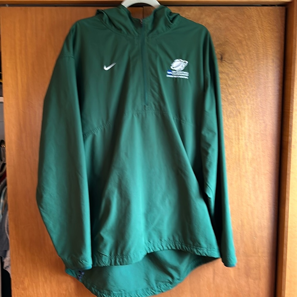 Men’s Division 1 NCAA Windbreaker / Warm Up. Dark Green.